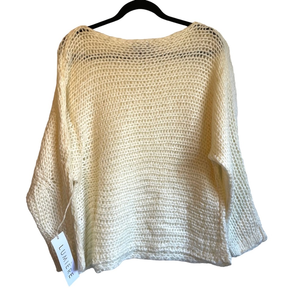 Lumiere Open Knit Boxy Sweater Size Small Oversized NWT - Picture 2 of 10